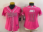 Women's New England Patriots #10 Mac Jones Pink With Patch Cool Base Stitched Baseball Jersey,baseball caps,new era cap wholesale,wholesale hats